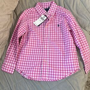 Ralph Lauren Pink and White Plaid Shirt